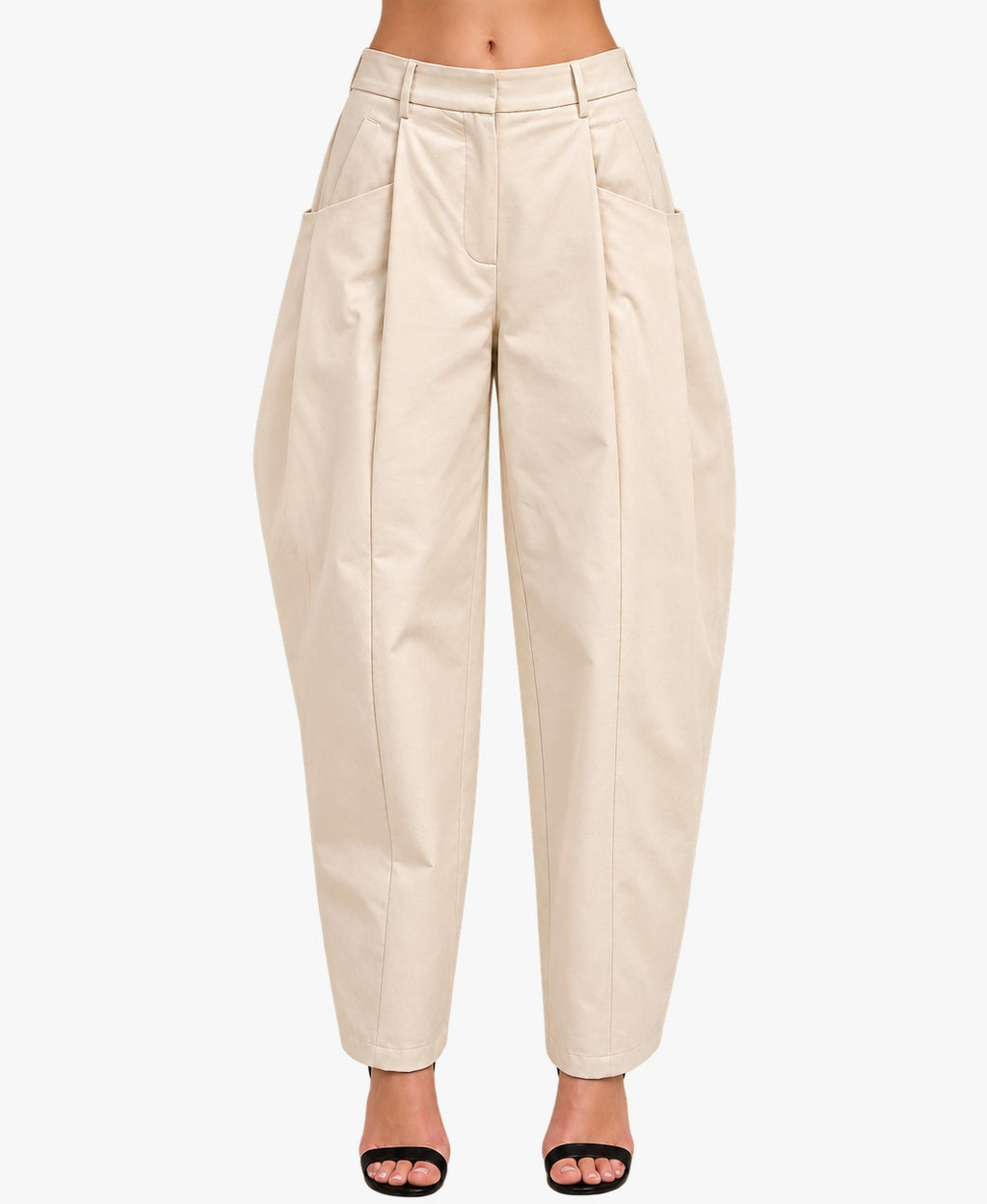 SLIGHT BARREL TROUSERS WITH POCKET ACCENTS-NAVY