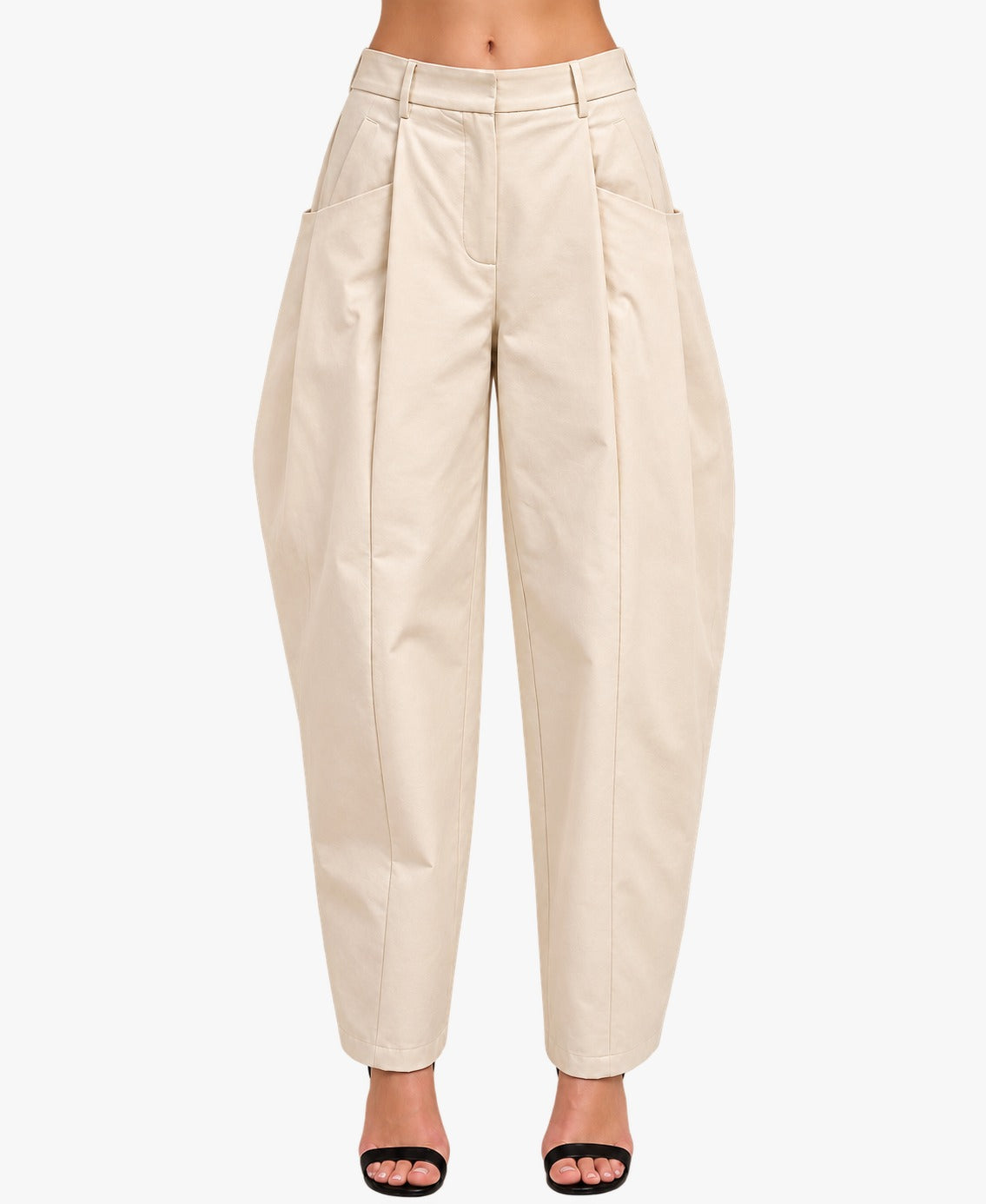 SLIGHT BARREL TROUSERS WITH POCKET ACCENTS-NAVY
