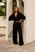 PLEATED TOP BLACK