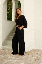 PLEATED TOP BLACK