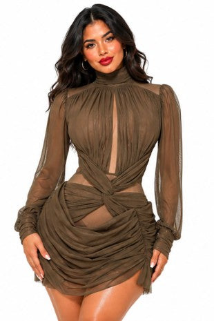 LUXURY DRESS-OLIVE