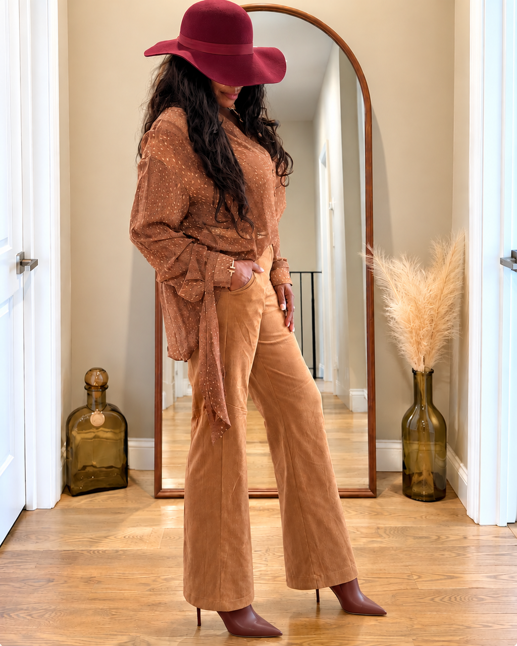 BAMBI BUTTON DOWN-BROWN