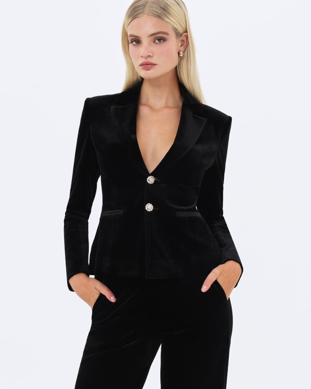 RONNI BLACK VELVET PANT SUIT