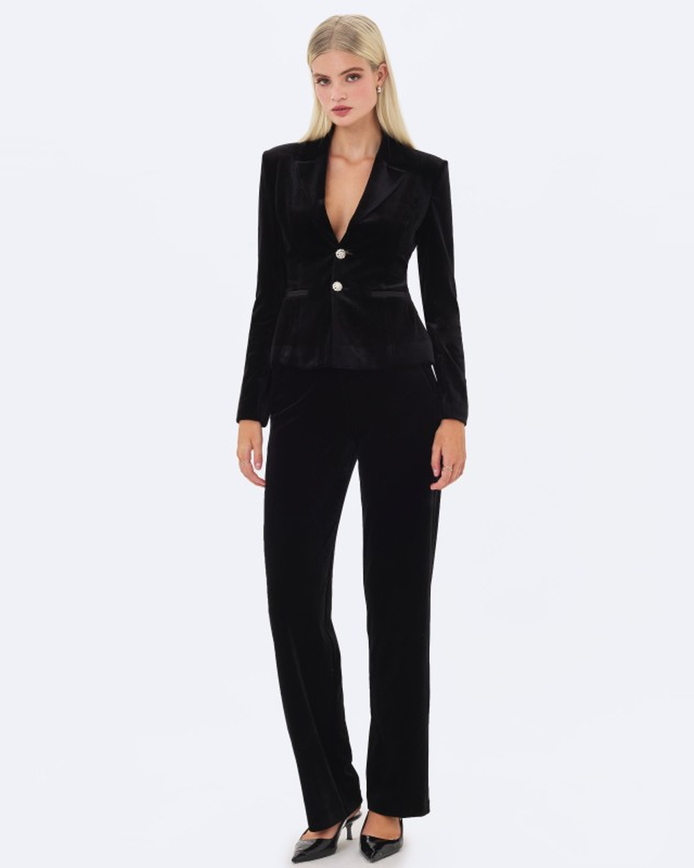 RONNI BLACK VELVET PANT SUIT