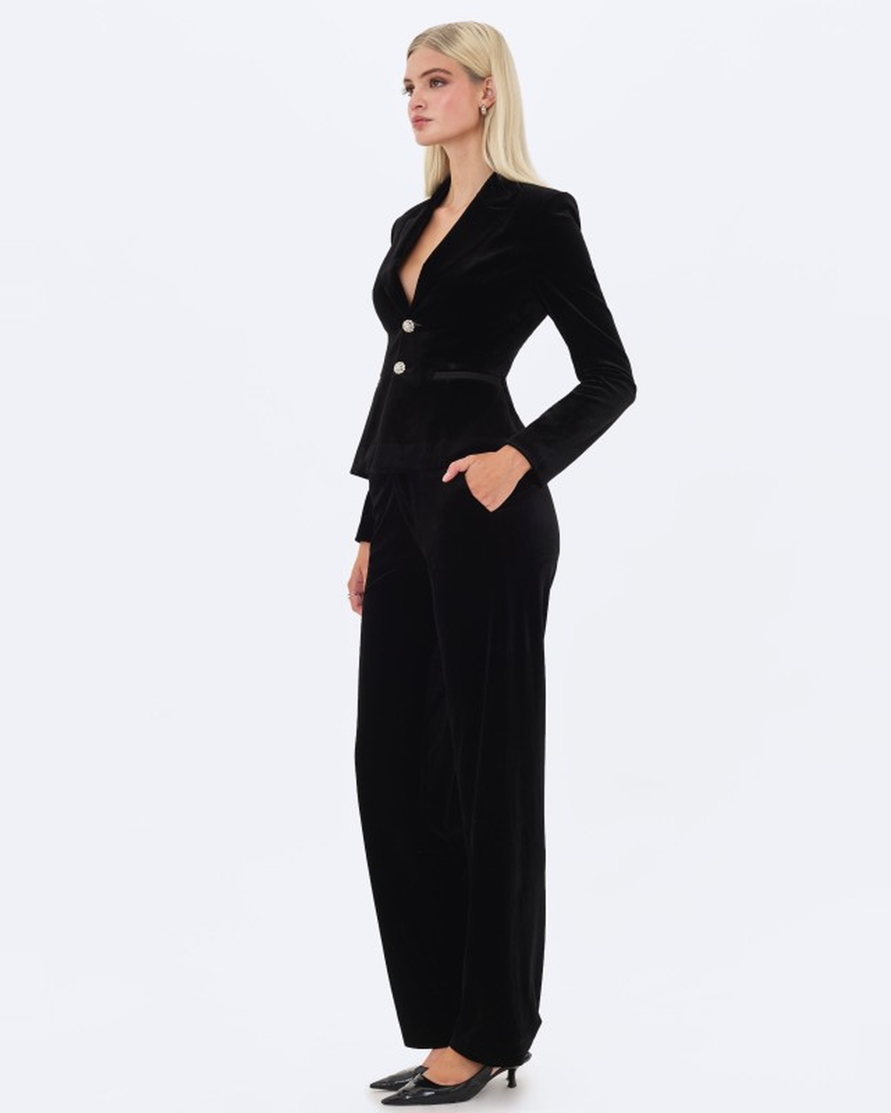 RONNI BLACK VELVET PANT SUIT