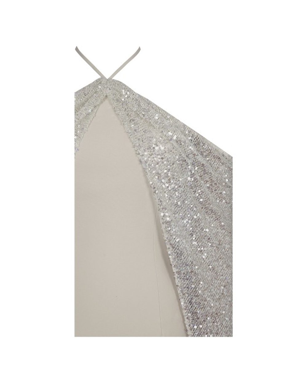 QUIMERA ALMOND BEADED CAPE HALTER OFF-SHOULDER MAXI GOWN