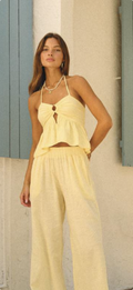 COCONUT RING HALTER TOP BABY BLUE
