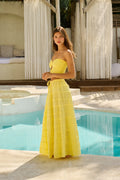 FLOWY FRAYED SKIRT LEMON