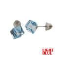 SWAROVSKI SCREWBACK EARRING - LIGHT BLUE
