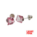SWAROVSKI SCREWBACK EARRINGS - LIGHT PINK