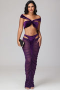 LILLY OFF SHOULDER MESH SKIRT SET