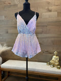 PINK SEQUIN ROMPER