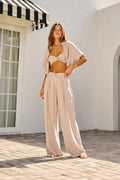 BLACK PLEATED PANTS