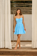 STRAPLESS CORSET FLOWY DRESS