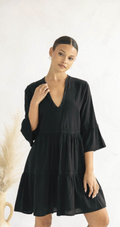 V LINE DRESS WITH CROCHET
